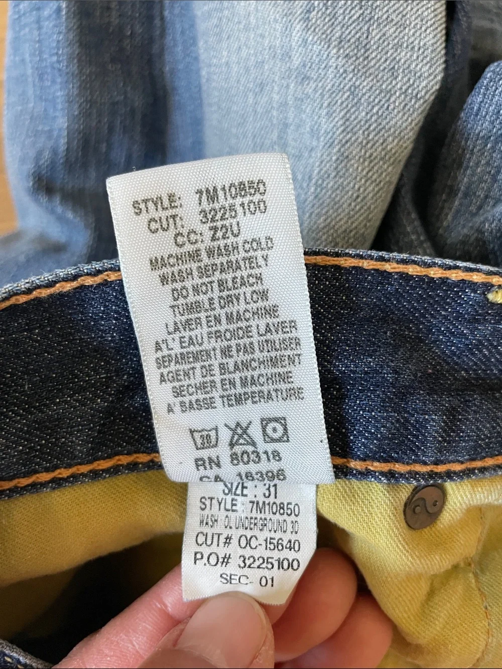 Lucky Brand Men’s Selvedge Jeans 221 Slim Straight Size 31X34
